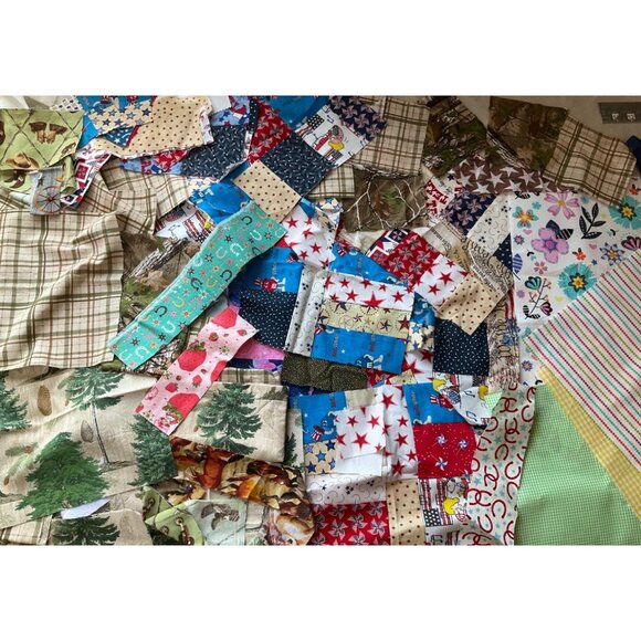 Mixed Quilting LoFabric Scraps Assortment 1.3Lb Cotton Patchwork Crafting Bundle - Picture 1 of 9